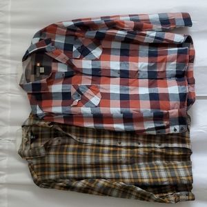 2 Flannel Men's LG Volcom and Quicksilver